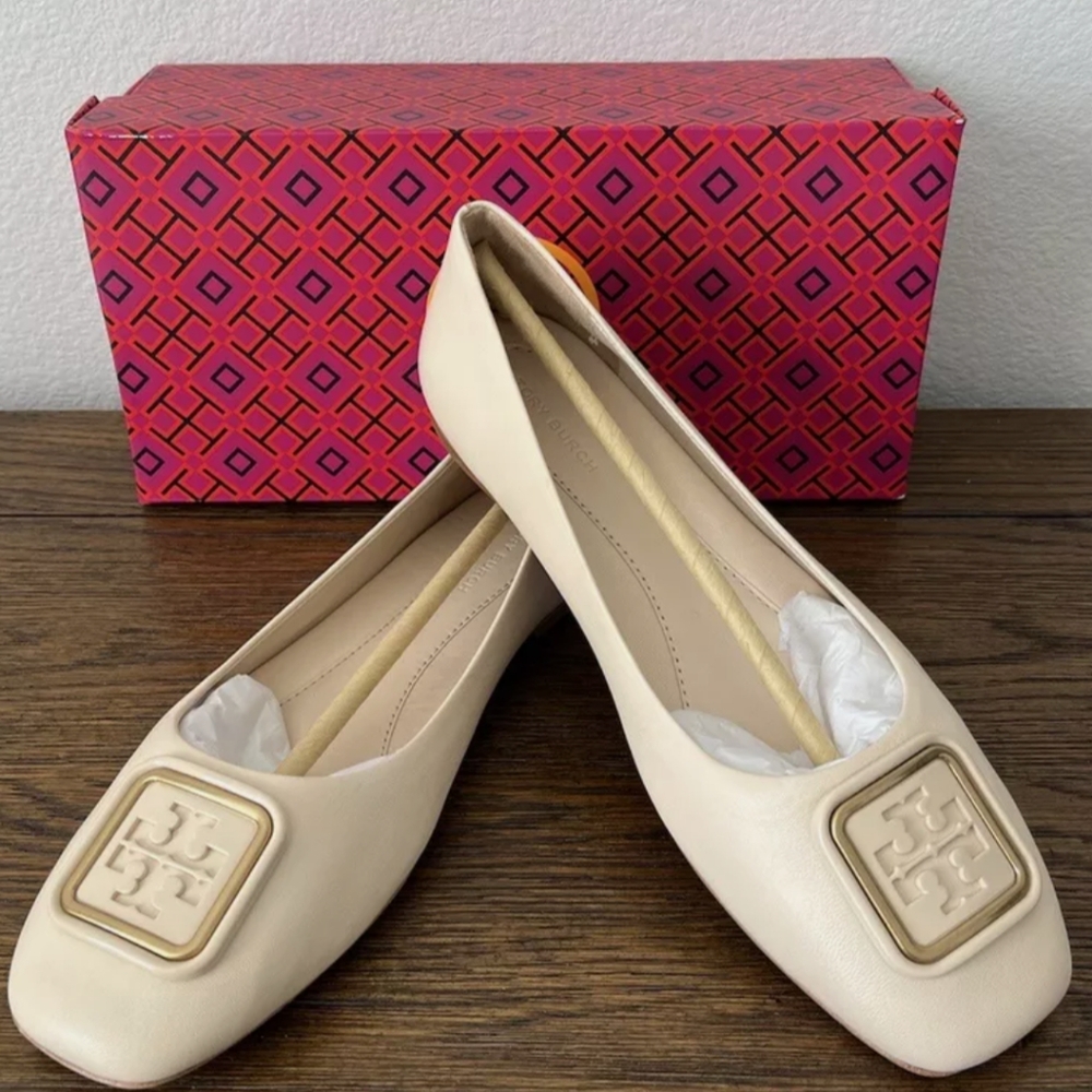 TORY BURCH GEORGIA BRIE BALLET 10 NWB